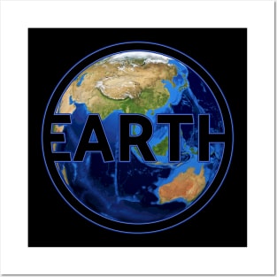 Planet earth asia with lettering gift space idea Posters and Art